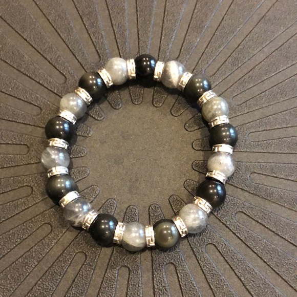 Hand Crafted * Rainbow Obsidian and Labradorite Bracelet